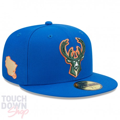 Casquette Milwaukee Bucks NBA City Edition 59Fifty Fitted New Era Bleue