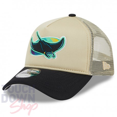 Casquette Tampa Bay Rays MLB Trucker All Day 9Forty New Era Black et Camel