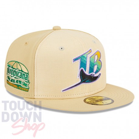 Casquette Tampa Bay Rays MLB Raffia 59Fifty Fitted New Era Crème