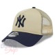 Casquette NY New York Yankees MLB Trucker All Day Trucker New Era Camel et Navy