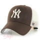 Casquette New York Yankees MLB Branson Trucker '47 Brand MVP Blanche et Marron