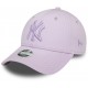 Casquette NY New York Yankees MLB League Essential 9Forty New Era Violet pâle