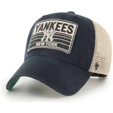 Casquette New York Yankees MLB FourStroke Clean Up '47 Brand Noire et beige