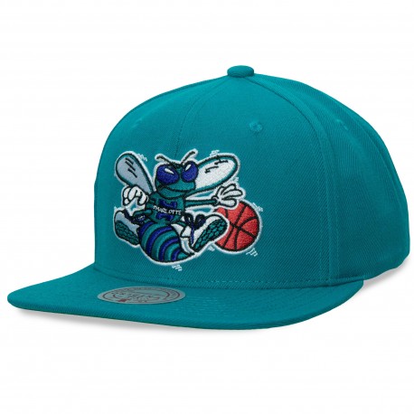 Casquette Charlotte Hornets NBA Team Ground Snapback Mitchell and Ness Turquoise 