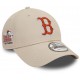 Casquette Boston Red Sox MLB Patch 9Forty New Era Gris clair