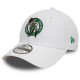 Casquette Boston Celtics NBA patch 9Forty New Era Blanche