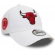 Casquette Chicago Bulls NBA patch 9Forty New Era Blanche