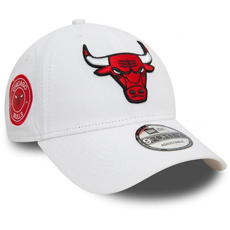 Casquette Chicago Bulls NBA patch 9Forty New Era Blanche