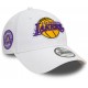 Casquette Los Angeles Lakers NBA patch 9Forty New Era Blanche