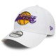 Casquette Los Angeles Lakers NBA patch 9Forty New Era Blanche