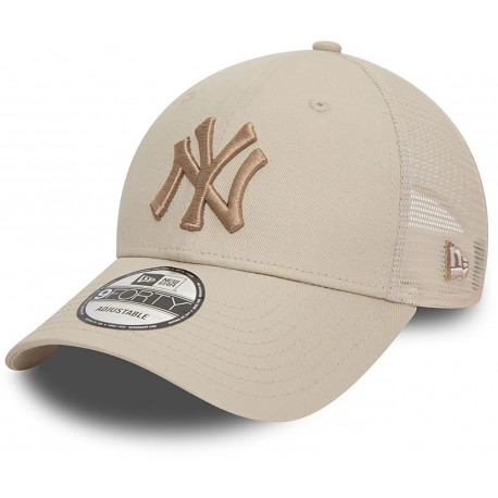 Casquette NY New York Yankees MLB Trucker Home field 9Forty New Era Marron clair