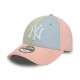 Casquette NY New York Yankees MLB enfant Block 9Forty New Era Rose, Bleu, Vert et Jaune