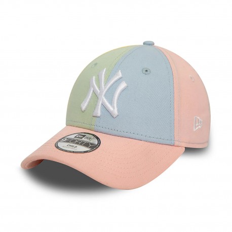 Casquette NY New York Yankees MLB enfant Block 9Forty New Era Rose, Bleu, Vert et Jaune