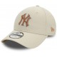 Casquette NY New York Yankees MLB Patch 9Forty New Era Beige 