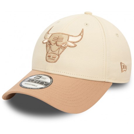 Casquette Chicago Bulls NBA Color Block 9Forty New Era beige clair