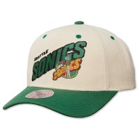 Casquette Seattle SuperSonics NBA Retro Type Crown Fit Snapback Mitchell and Ness Blanc cassé
