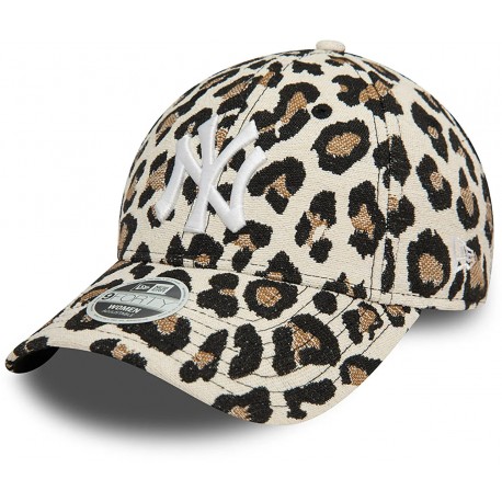 Casquette NY New York Yankees MLB Women Leopard 9Forty New Era Blanche