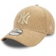 Casquette NY New York Yankees MLB Corduroy 9Forty New Era Beige