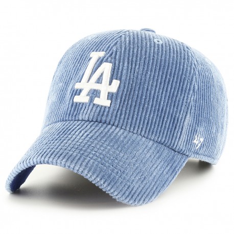 Casquette Los Angeles Dodgers MLB Clean Up Wide Cord '47 Brand MVP Bleu Montego