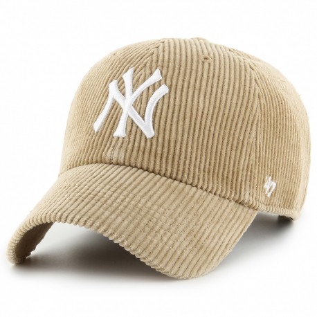 Casquette New York Yankees MLB Clean Up Wide Cord '47 Brand MVP Khaki 