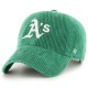 Casquette Oakland Athletics MLB Clean Up Wide Cord '47 Brand MVP Verte 