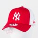 Casquette NY New York Yankees MLB clean trucker 2 9FORTY New Era rouge