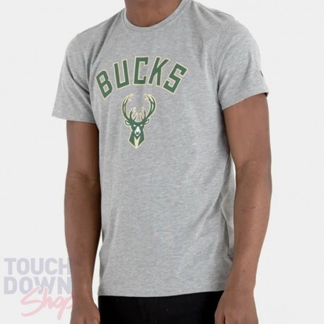 T-shirt New Era NBA Milwaukee Bucks Gris chiné