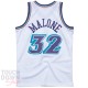 Maillot NBA Utah Jazz Karl Malone Blanc Mitchell and Ness "Swingman"
