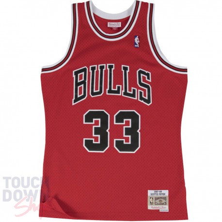 Maillot NBA Chicago Bulls de Scottie Pippen Mitchell and Ness "Swingman" Rouge
