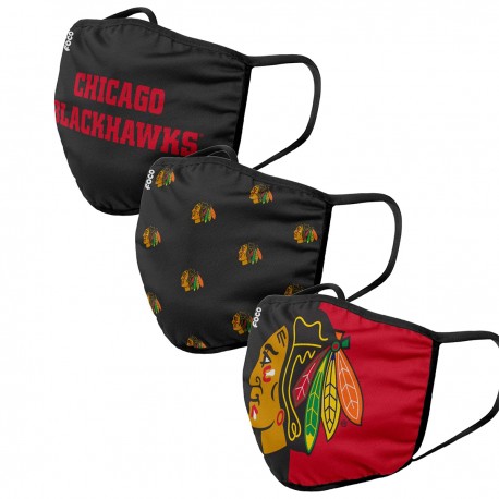 Masques Chicago Blackhawks NHL (lot de 3) 