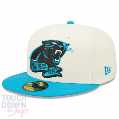 Casquette Carolina Panthers NFL Sideline 59Fifty Fitted New Era Beige et Bleue