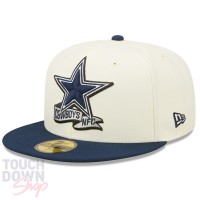 Casquette Dallas Cowboys NFL Sideline 59Fifty Fitted New Era Beige et Bleue