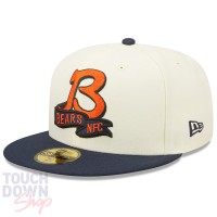 Casquette Chicago Bears NFL Sideline 59Fifty Fitted New Era Beige Bleue Marine et Orange